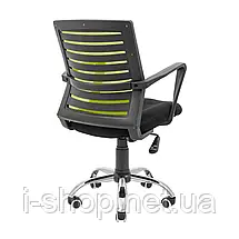 Крісло Richman Флеш Ю Хром М-1 (Tilt) Сітка чорна + зелена, фото 4
