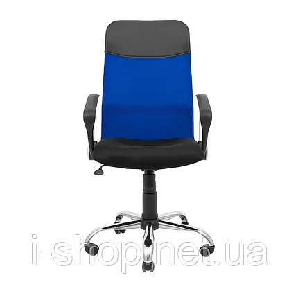 Крісло Richman Ультра Ю Хром M-1 (Tilt) Сітка чорна + синя, фото 2