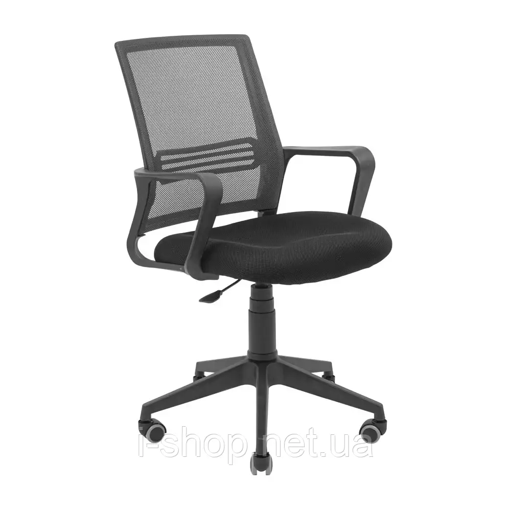 Крісло Richman Джина Пластик Піастра Сітка чорна + сіра