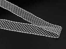 Мереживо капронову ажурне, білого кольору. 40мм