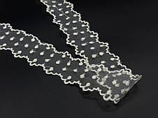 Мереживо капронову ажурне, бежевого кольору. 50мм