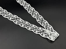 Мереживо капронову ажурне, білого кольору. 38мм