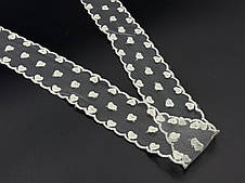 Мереживо капронову ажурне, бежевого кольору. 50мм