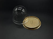 Упаковка купольна для тістечка. Колір золото 8,5х8,5см Набір 10шт