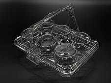 Коробка переноска для кексів, мафинів. 6 відсіки розміром 65х90мм. Набір 10шт