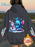 Жіноче тепле худі з принтом Стича та Сніговика, фото 3