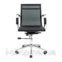 Крісло Richman Кельн ЛБ Хром DT (Deep Tilt) Сітка чорна, фото 2