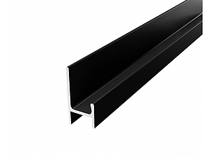 Алюм.проф. торцевий накладний H2 для плити 18 мм 3 м Чорний матовий
