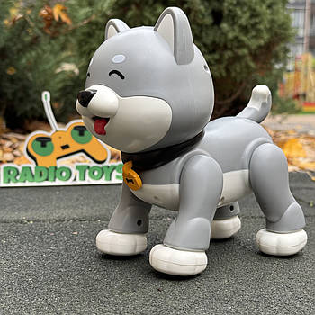 Інтерактивна Собачка на радіокеруванні “Hasky ” сірий | Собака на пульті керування | Песик-робот на радіоуправлінні