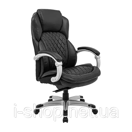 Крісло Richman Преміо Пластик Річ Synchro Шкіра Спліт Чорна, фото 1