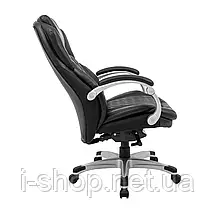 Крісло Richman Преміо Пластик Річ Synchro Шкіра Спліт Чорна, фото 4