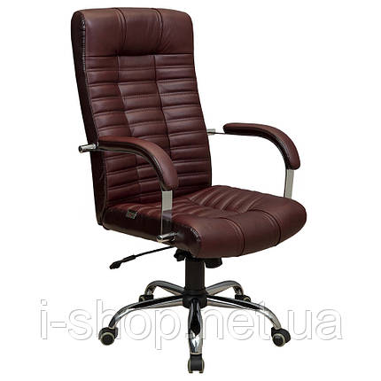 Крісло Richman Атлант Хром П1 M-2 (Anyfix) Шкіра Люкс комбо Вишня, фото 1