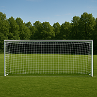 Сітка футбольна БЕЗВУЗЛОВА підвищеної міцності «ПРЕМІУМ 2,1» біла (комплект з 2 шт.)