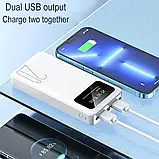 Портативний Power Bank 20000 мАг, 5В/2А, Дві USB-розетки для iOS/Android телефонів, фото 3