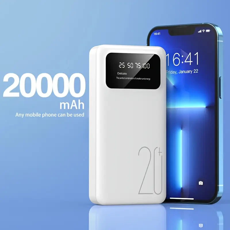 Портативний Power Bank 20000 мАг, 5В/2А, Дві USB-розетки для iOS/Android телефонів, фото 1