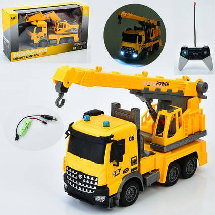 Іграшковий дитячий кран і екскаватор на радіокеруванні 1:14 з акумулятором, світлом та рухомими деталями 2 види