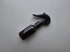 50 - 55 мл з кільцем Круглий коричневий ПЕТ флакон з пластиковим чорним міні тригером 20/410