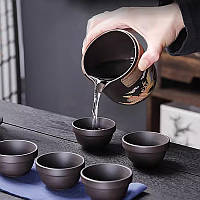 Дорожній чайний набір Lesko CX-2351 Dragon and Phoenix у сумці, 7 предметів, фото 4