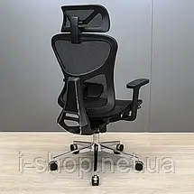 Крісло Richman Ергостар Хром Synchro Сітка Чорна, фото 5