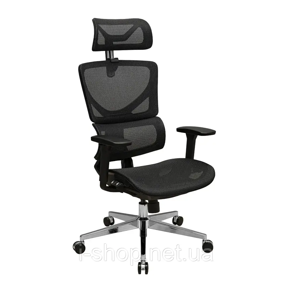 Крісло Richman Ерговік Хром Synchro Сітка Чорна