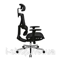 Крісло Richman Ерговік Хром Synchro Сітка Чорна, фото 3