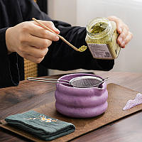 Набір для чаю матча Lesko SD5458 Purple з вінчиком, ситом і чашею — японська чайна церемонія, фото 4