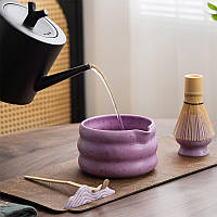 Набір для чаю матча Lesko SD5458 Purple з вінчиком, ситом і чашею — японська чайна церемонія, фото 6