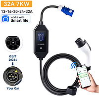 Зарядний пристрій для електромобілів EV Charger 7 кВт 32 A 1-фаза GBT WI-FI APP