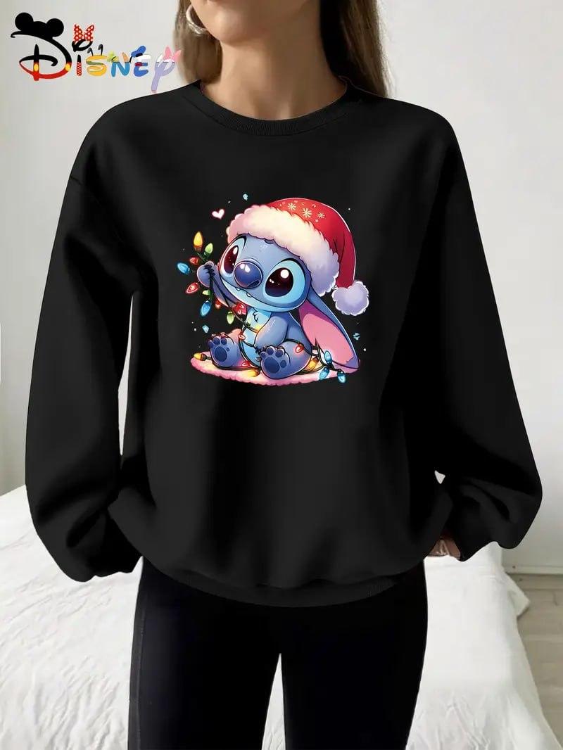 Теплий жіночий світшот із  принтом Стіча с герляндой, фото 1