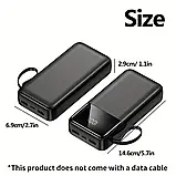 Потужний Power Bank 20000 mAh з LED-індикатором і швидкою зарядкою | Універсальний зовнішній акумулятор для смартфонів, планшетів, фото 2