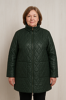 Куртка жіноча зимова подовжена зеленого кольору