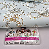 Шпалери вінілові на флізеліні 0.53 × 10.05 м Marburg 54154, блакитно-золоті — для спальні, вітальні, кабінету, фото 5