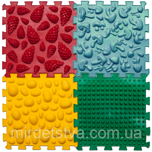 Набір ортопедичних масажних килимків пазли для дітей та дорослих у садок групи раннього розвитку додому Ортек Ortek, фото 1