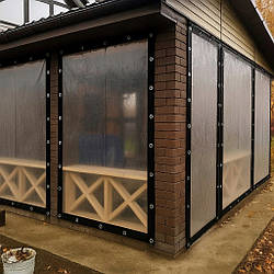 Прозорий тент для альтанки, тераси, веранди 1х3 м, прозоре накриття для альтанки -UKMarket-