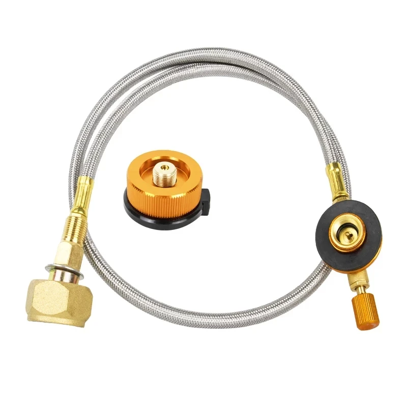 Комплект шланг з перехідником для заправлення нарізного та цангового газового балончика, фото 1