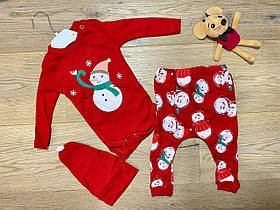 Новорічний костюм (боді, штани, шапка) для новонароджених 3/12 міс.; Гурт