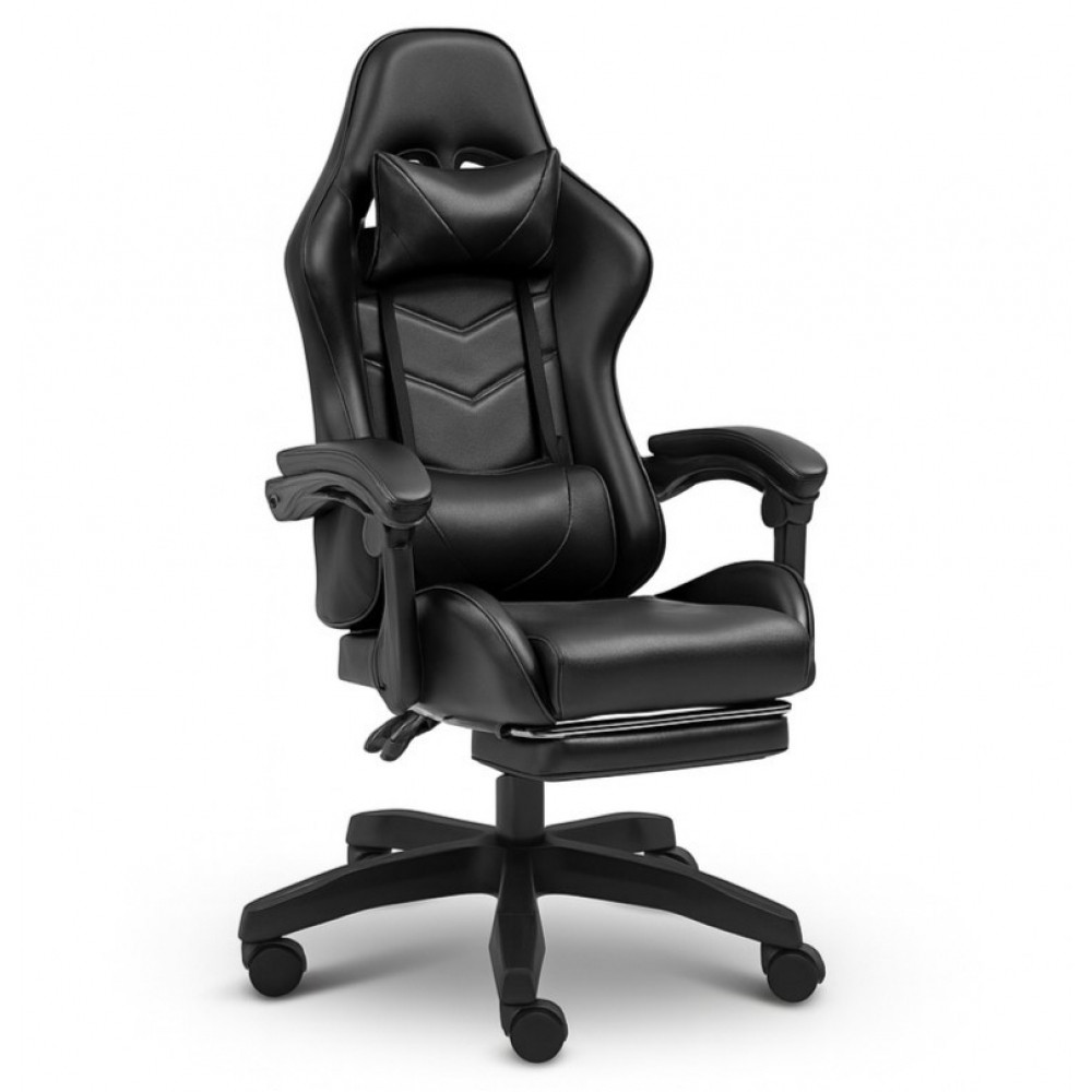 Крісло комп'ютерне (геймерське) з підставкою для ніг Homart GC-220 чорний (9929), фото 1