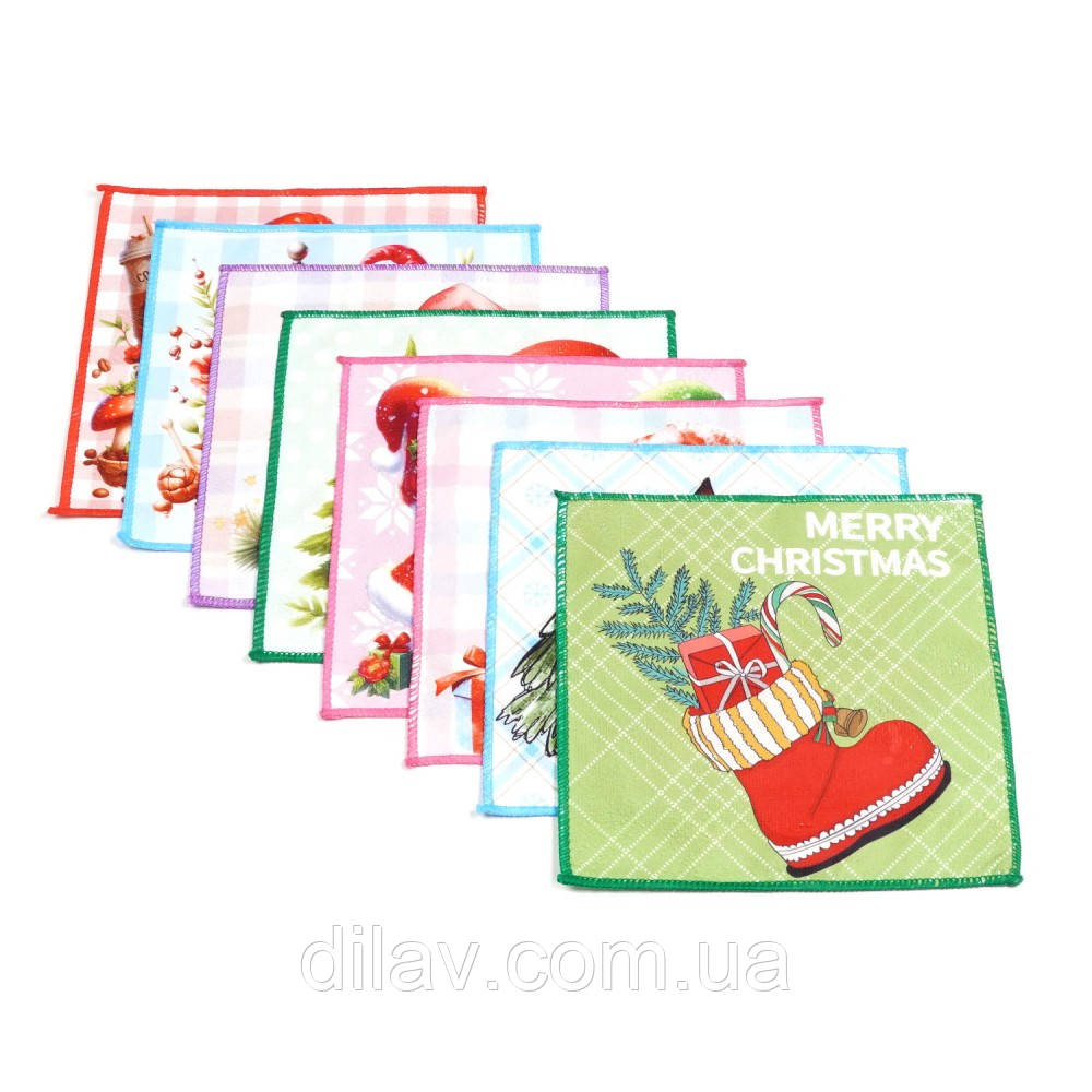 Набір кухонних серветок, мікрофібра 25*25, 12 штук, фото 1