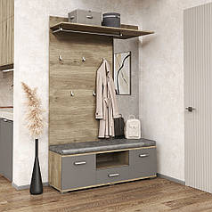 Передпокій Бруна (Сіра мишка / Дуб білий) Світ Меблів