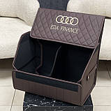 Преміум органайзер у багажник з індивідуальною вишивкою, коричневий, 50 см, фото 3