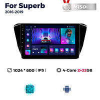 Штатна магнітола Skoda Superb 3 (3V) (2016-2019) M150 (2/32 Гб), HD (1024x600) GPS