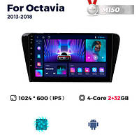 Штатна магнітола Skoda Octavia 3 (A7) (2013-2018) M150 (2/32 Гб), HD (1024x600) GPS