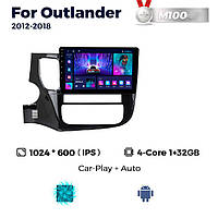 Штатна магнітола Mitsubishi Outlander 3 (2012-2018) M100 (1/32 Гб), HD (1024x600) GPS CarPlay