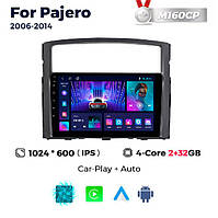 Штатна магнітола Mitsubishi Pajero (V80, V90) (2006-2014) M160 (2/32 Гб), HD (1024x600) GPS CarPlay