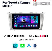 Штатна магнітола Toyota Camry 6 (XV40) (2006-2011) M160 (2/32 Гб), HD (1024x600) GPS CarPlay
