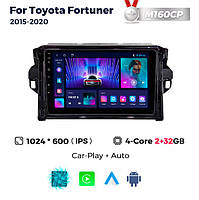Штатна магнітола Toyota Fortuner (AN160) (2015-2020) M160 (2/32 Гб), HD (1024x600) GPS CarPlay