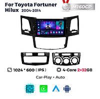 Штатна магнітола Toyota Fortuner, Hilux (2004-2014) M160 (2/32 Гб), HD (1024x600) GPS CarPlay