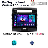 Штатна магнітола Toyota Land Сruiser 200 (2008-2015) M150 (2/32 Гб), HD (1024x600) GPS