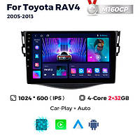 Штатна магнітола Toyota RAV4 3 (CA30W) (2005-2013) M160 (2/32 Гб), HD (1024x600) GPS CarPlay