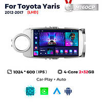 Штатна магнітола Toyota Yaris 3 (XP13) (2012-2017) M160 (2/32 Гб), HD (1024x600) GPS CarPlay
